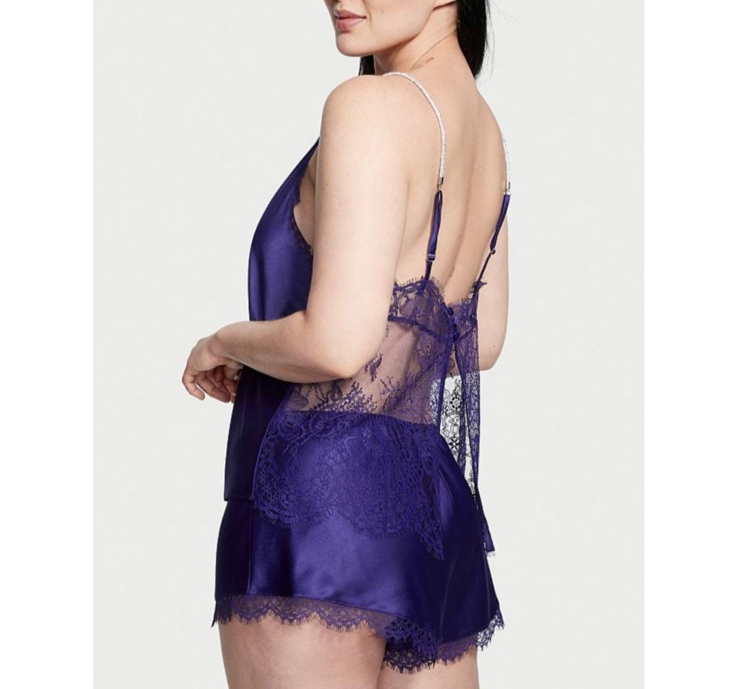 Пижама Shine Rope Strap Satin Cami Pj set Brilliant Purple