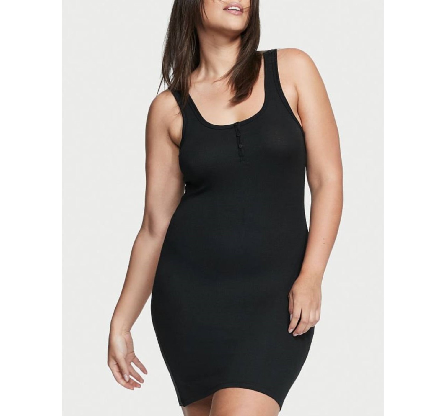 Ночная рубашка Cotton Ribbed Sleepshirt Black 