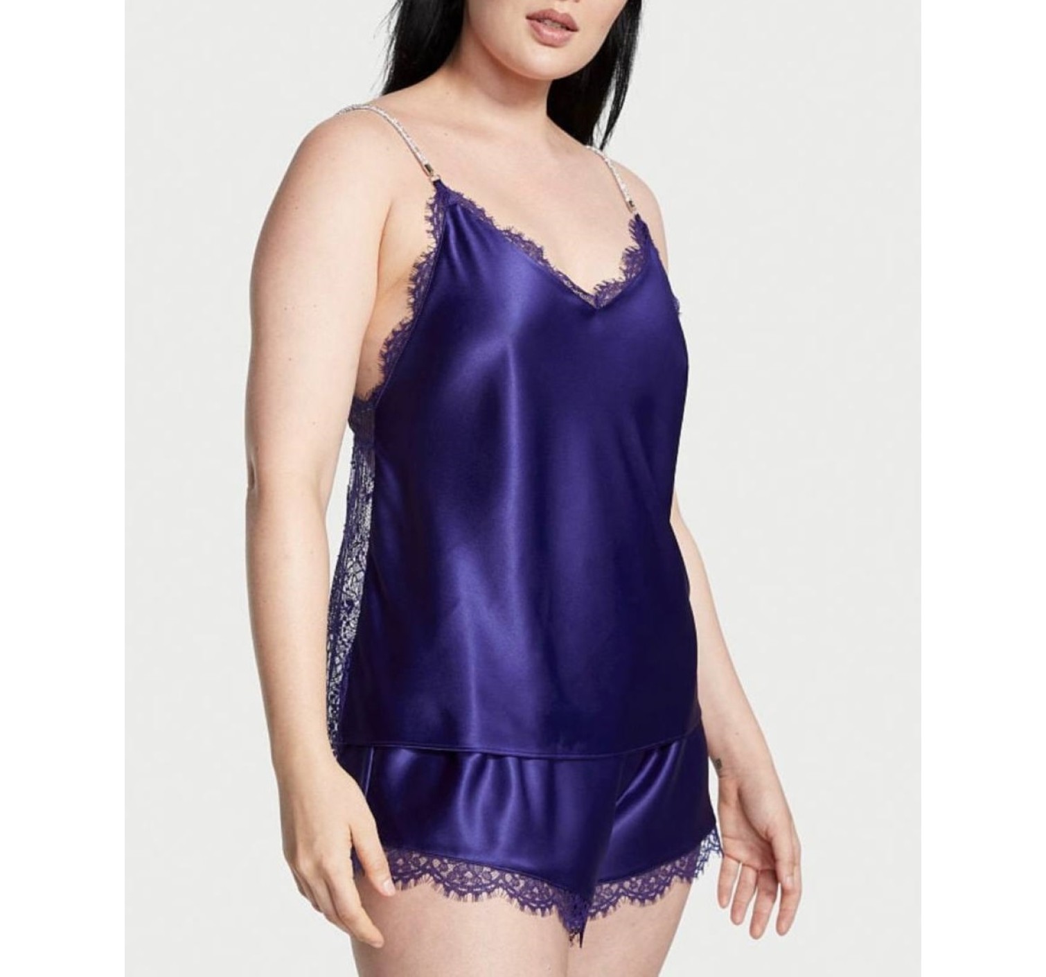 Пижама Shine Rope Strap Satin Cami Pj set Brilliant Purple
