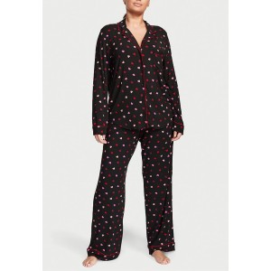 Пижама Modal Long Pajama set Black & Red Hearts