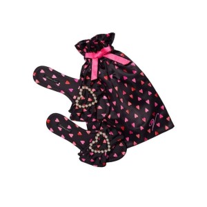 Тапочки Satin Bow Pearl Slide Slippers Heart Print