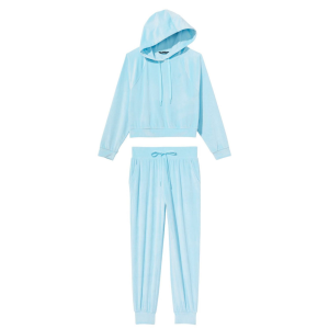 Велюровый костюм Виктория Сикрет Ribbed Velour Hoodies Jogger Sky blue