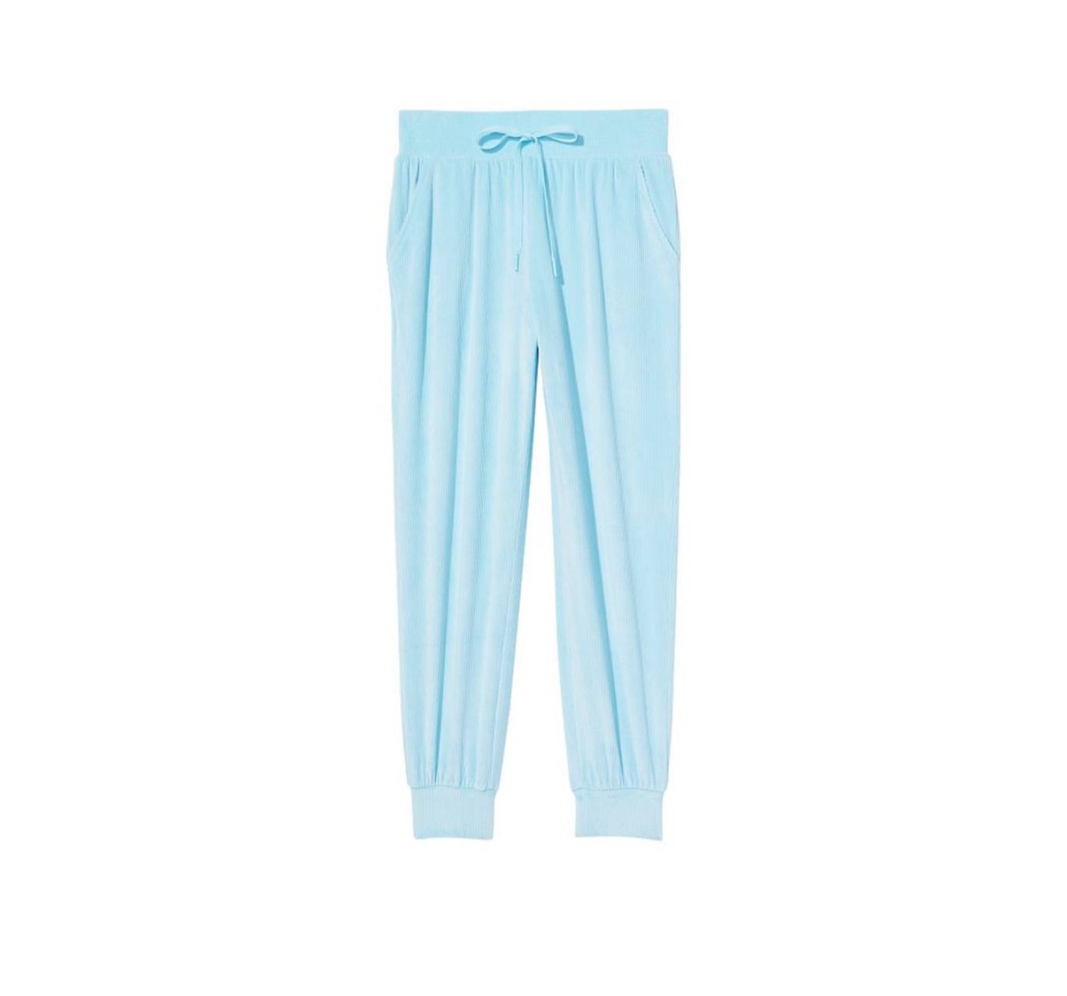 Велюровый костюм Виктория Сикрет Ribbed Velour Hoodies Jogger Sky blue