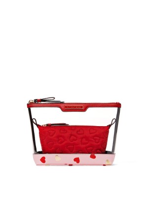 Косметичка Victoria’s Secret 2 в 1 AM PM Beauty Bag Duo Heart print❤️
