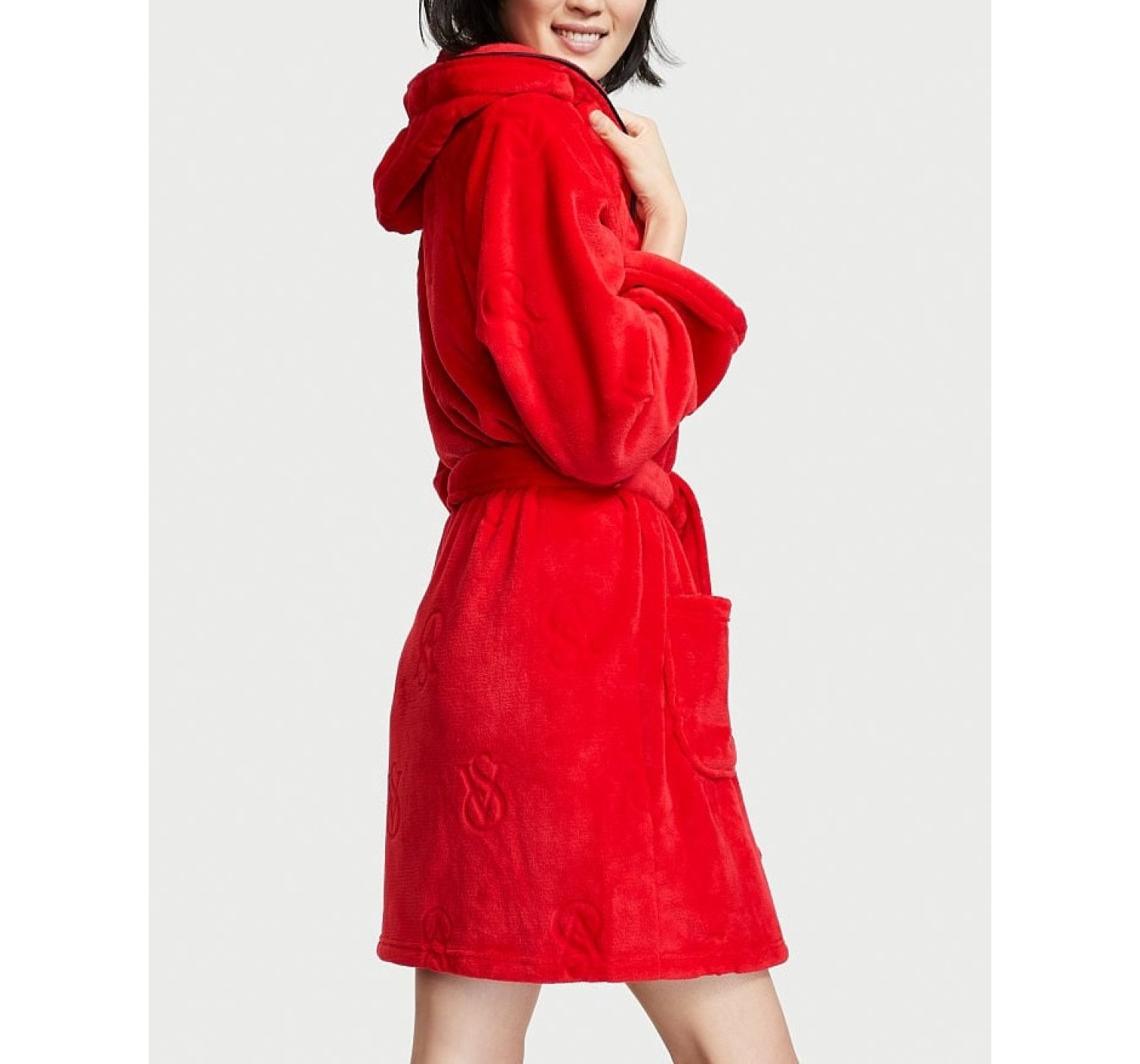 Халат Short Cozy Robe Hooded  Red Logo