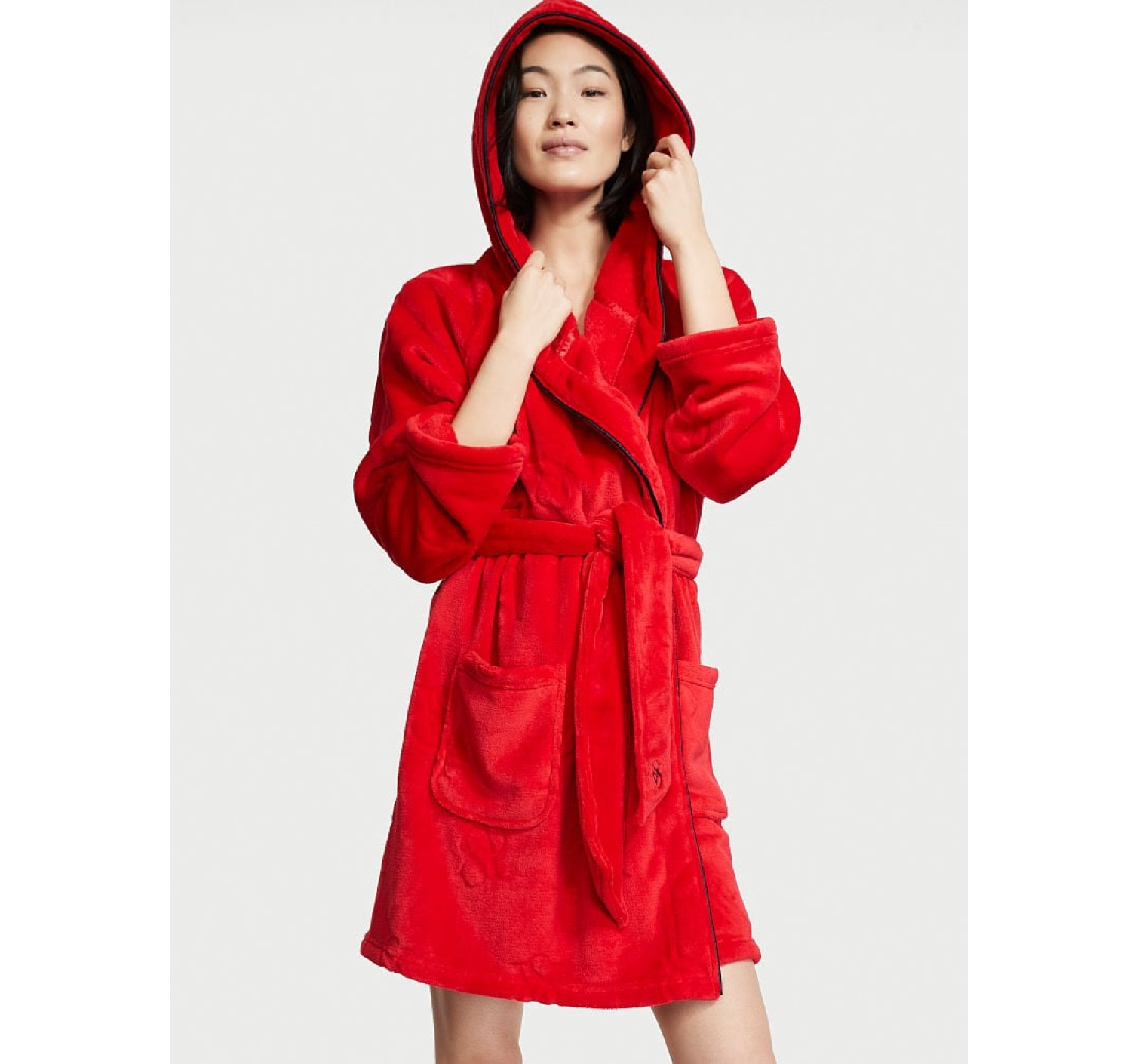Халат Short Cozy Robe Hooded  Red Logo