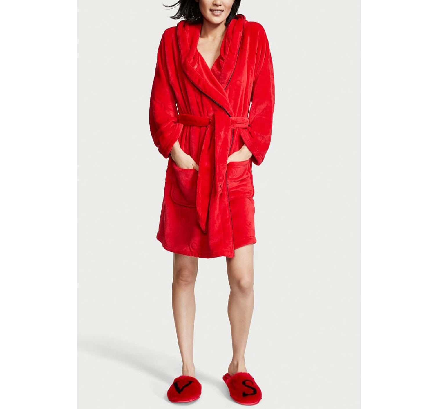Халат Short Cozy Robe Hooded  Red Logo
