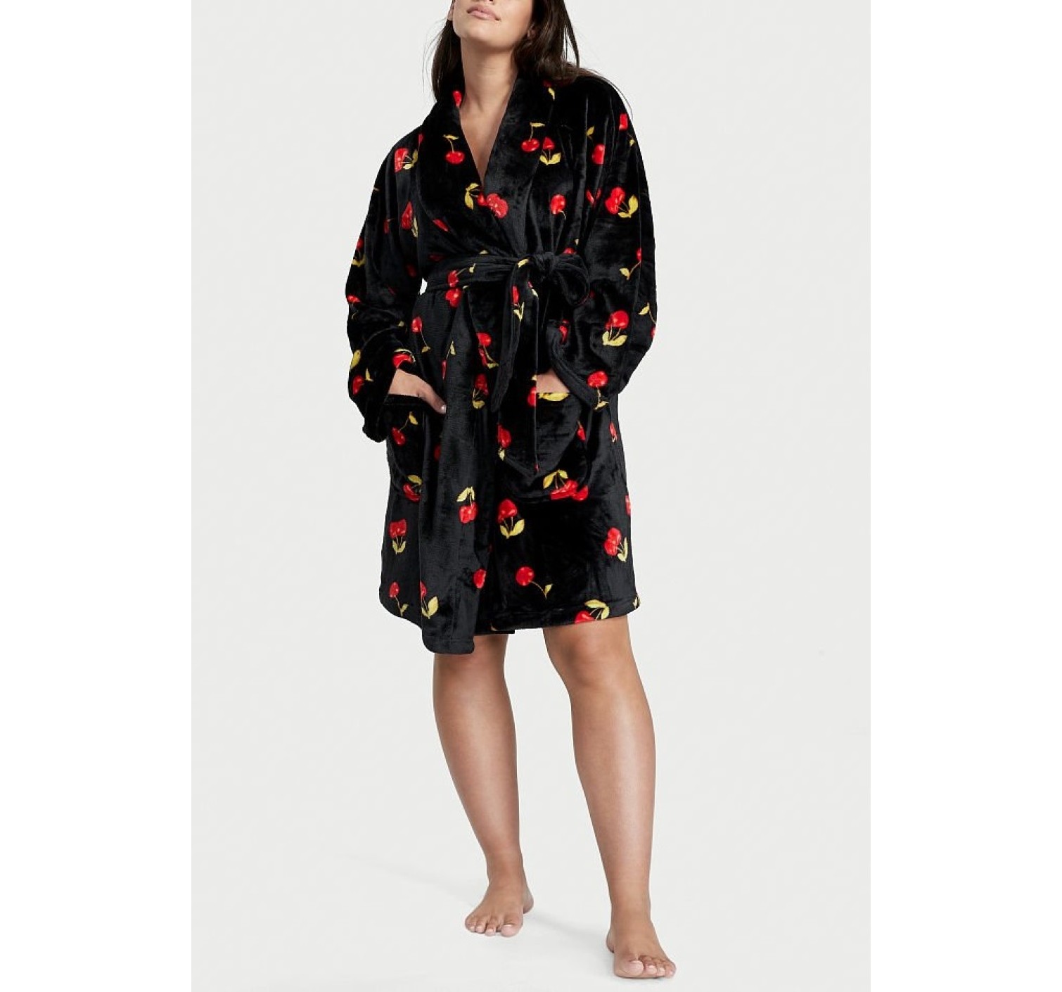 Плюшевый Халат Victoria's Secret Short Cozy Robe Cherry