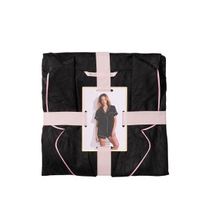 Сатиновая пижама Satin Short Pajama Set Black Logo