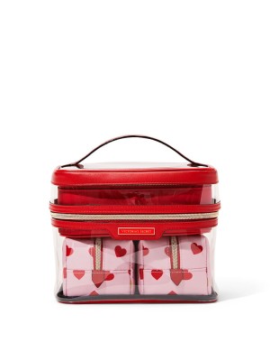 Набор косметичек  4-in-1 Train Case Heart print❤️