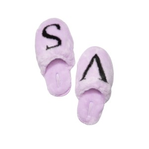 Домашние тапочки Closed Toe Faux Fur Slipper Purple Petal