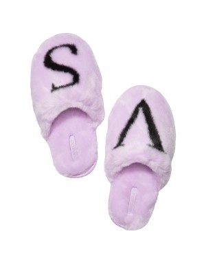 Домашние тапочки Closed Toe Faux Fur Slipper Purple Petal