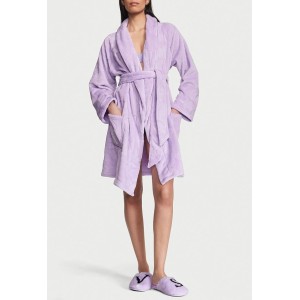 Плюшевый Халат Short Cozy Robe Petal Purple Plush Heart