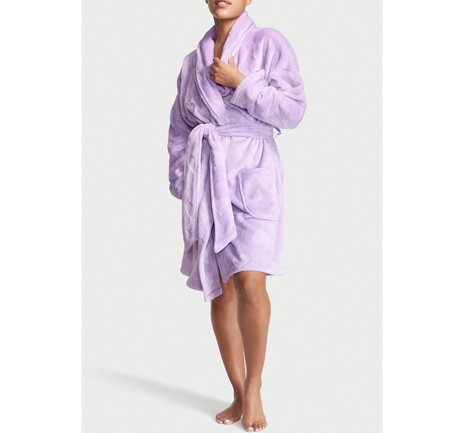 Плюшевый Халат Short Cozy Robe Petal Purple Plush Heart