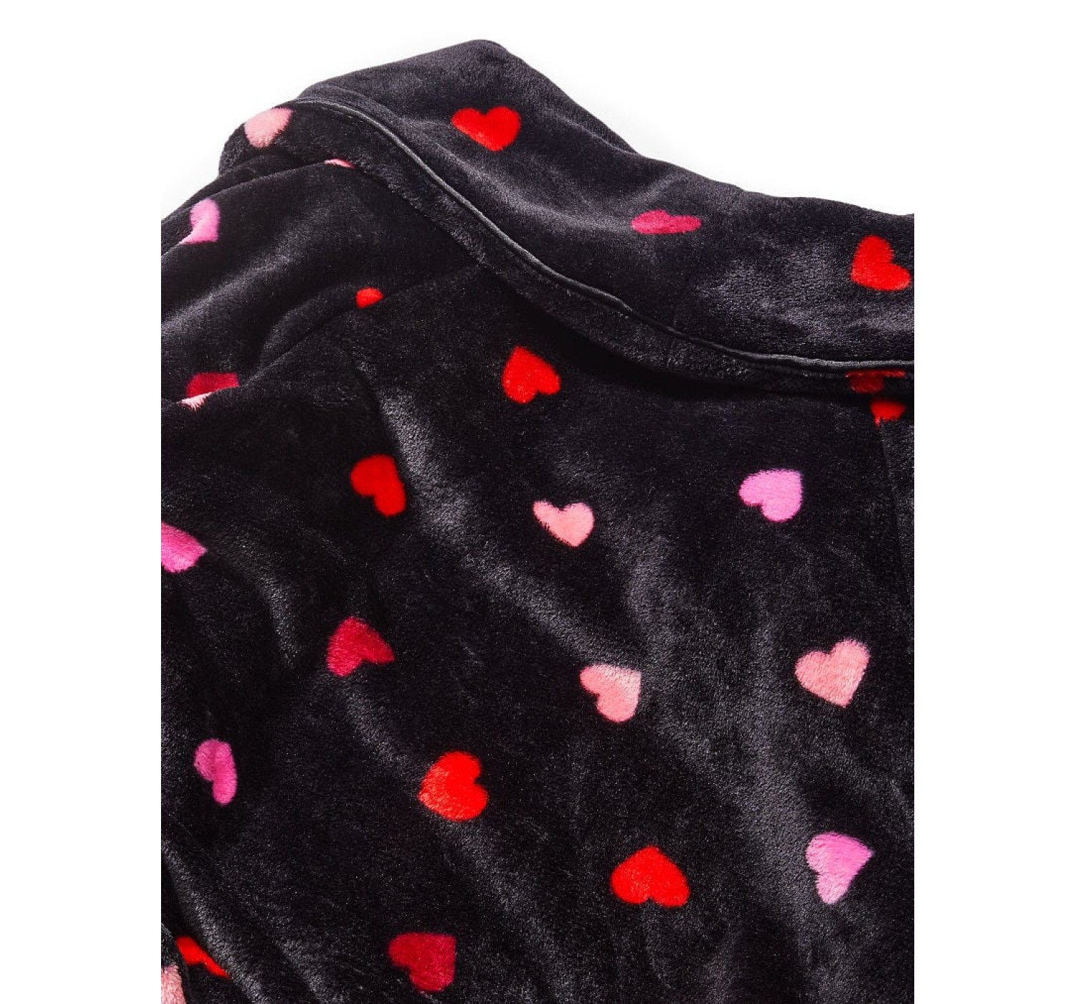 Плюшевий Халат Logo Short Cozy Robe Black Multi Heart