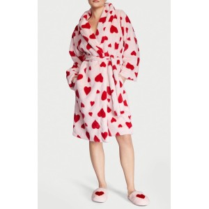 Домашние тапочки Closed Toe Faux Fur Slippers Heart print