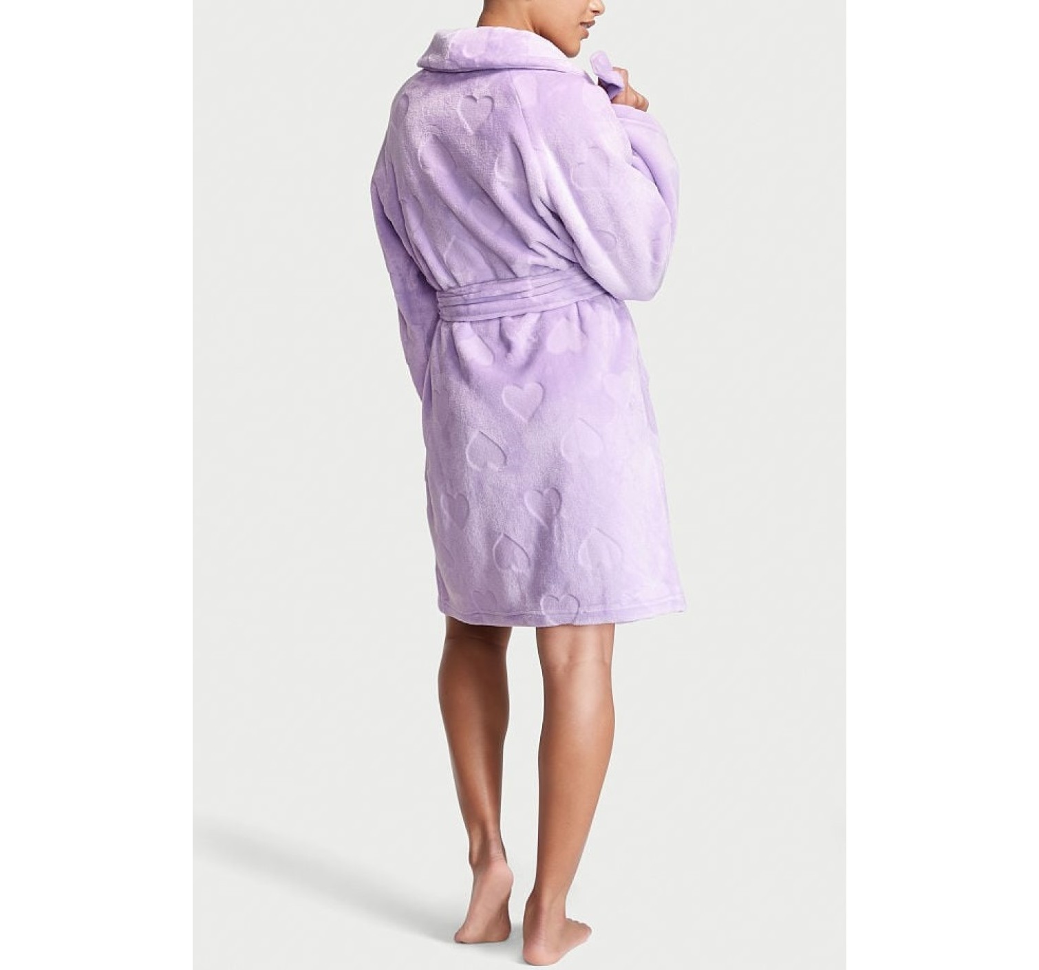 Плюшевый Халат Short Cozy Robe Petal Purple Plush Heart