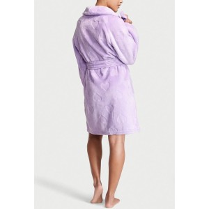Плюшевый Халат Short Cozy Robe Petal Purple Plush Heart
