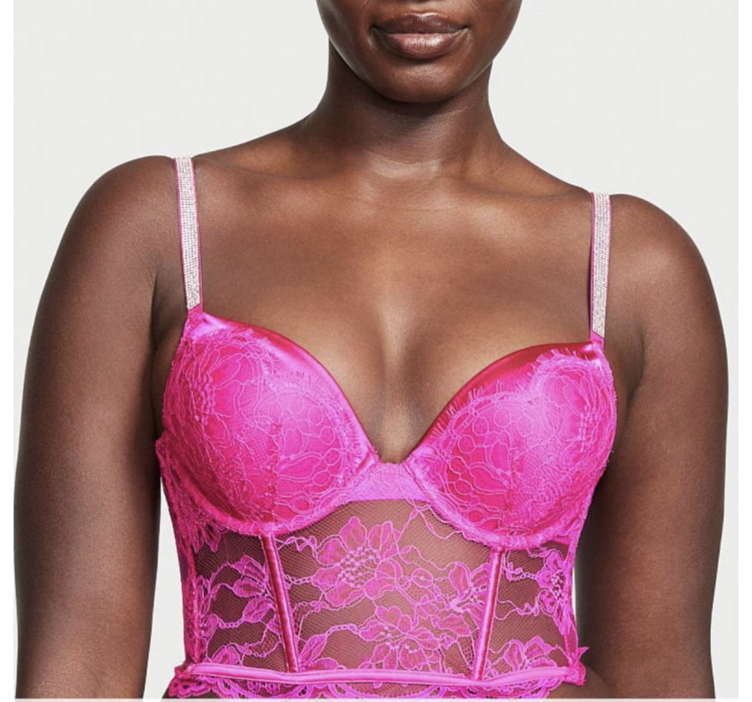 Комплект белья Victoria’s Secret Very Sexy Shine strap Balconette Summer pink
