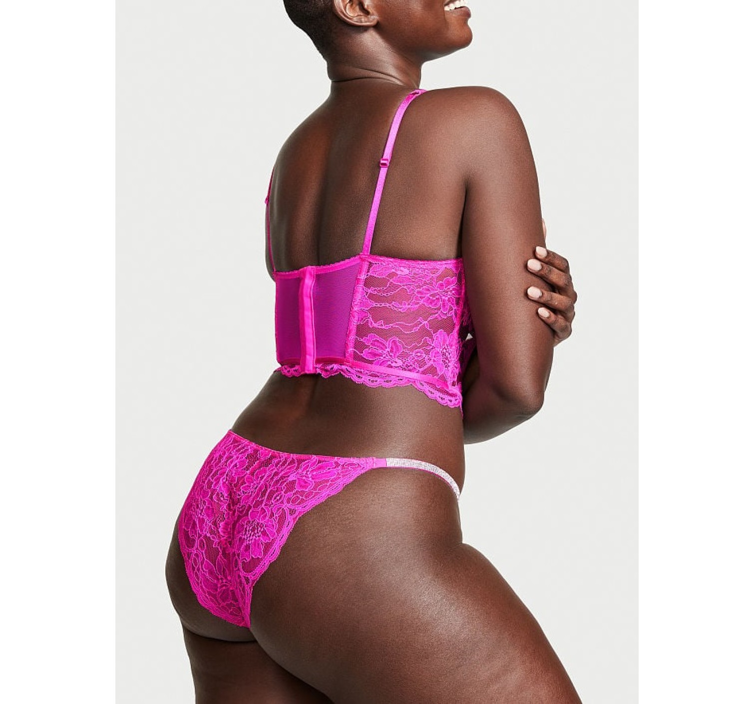 Комплект белья Victoria’s Secret Very Sexy Shine strap Balconette Summer pink