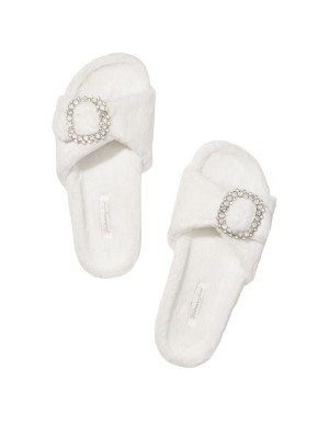 Домашние тапочки Pearl  Faux Fur Slippers White