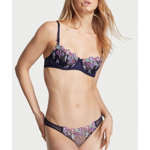 Комплект Bejeweled Embroidery Bra Set Noir Navy