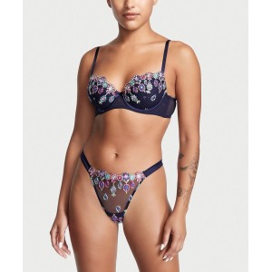 Комплект Bejeweled Embroidery Bra Set Noir Navy
