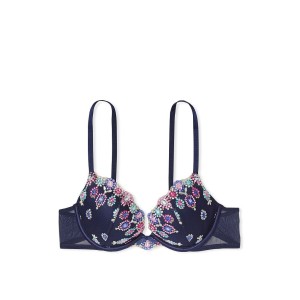 Бюстгальтер Bejeweled Embroidery Bra Noir Navy