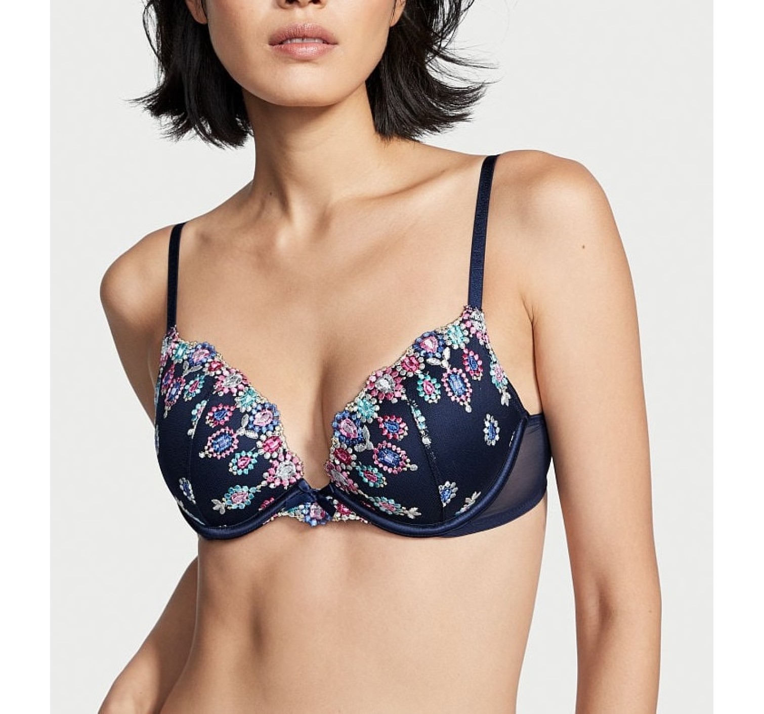 Бюстгальтер Bejeweled Embroidery Bra Noir Navy