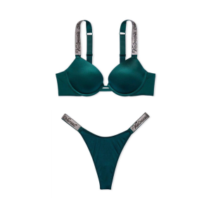 Комплект Shine Strap Push-Up Bra Deepest Green Set