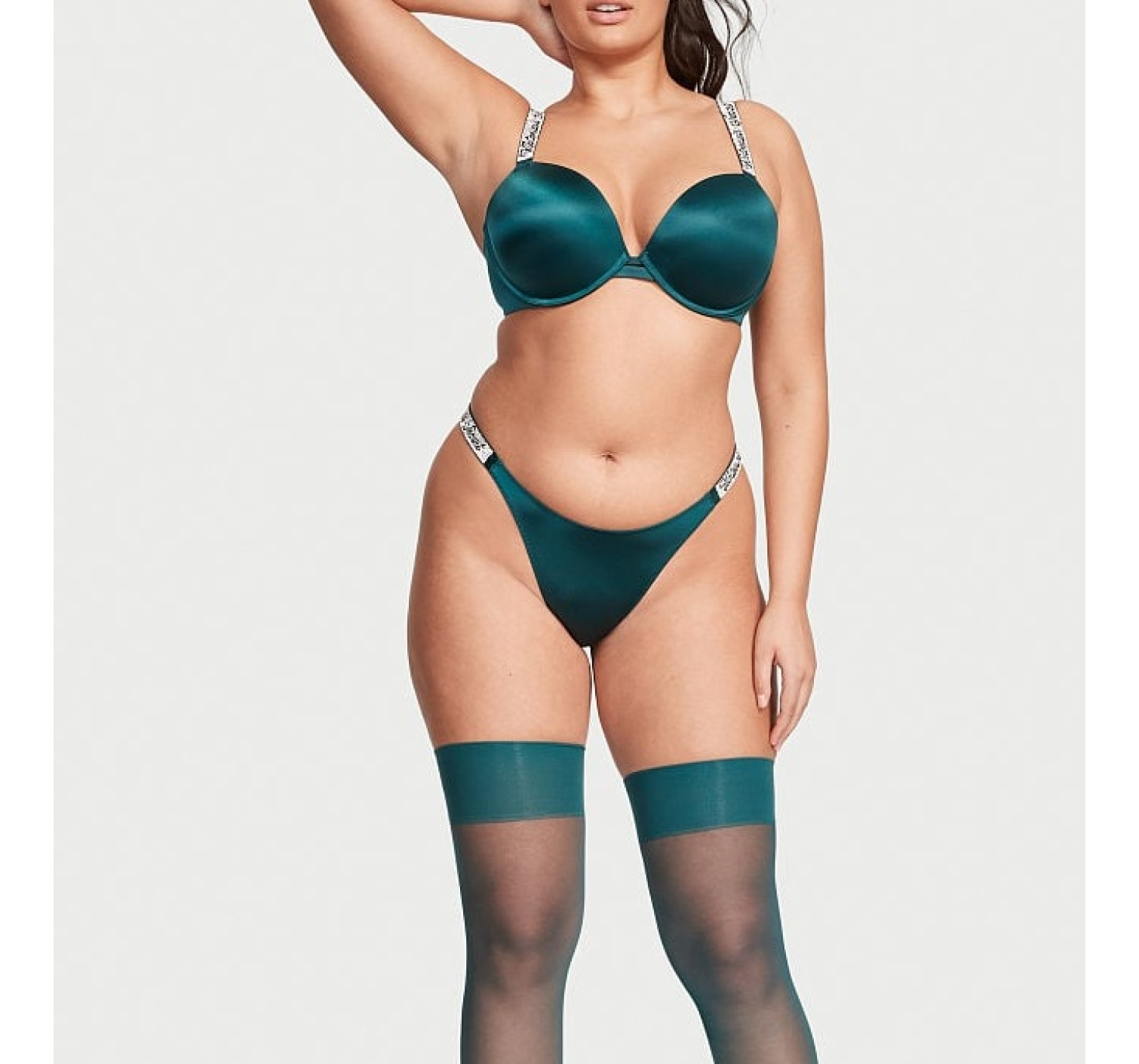 Комплект Shine Strap Push-Up Bra Deepest Green Set