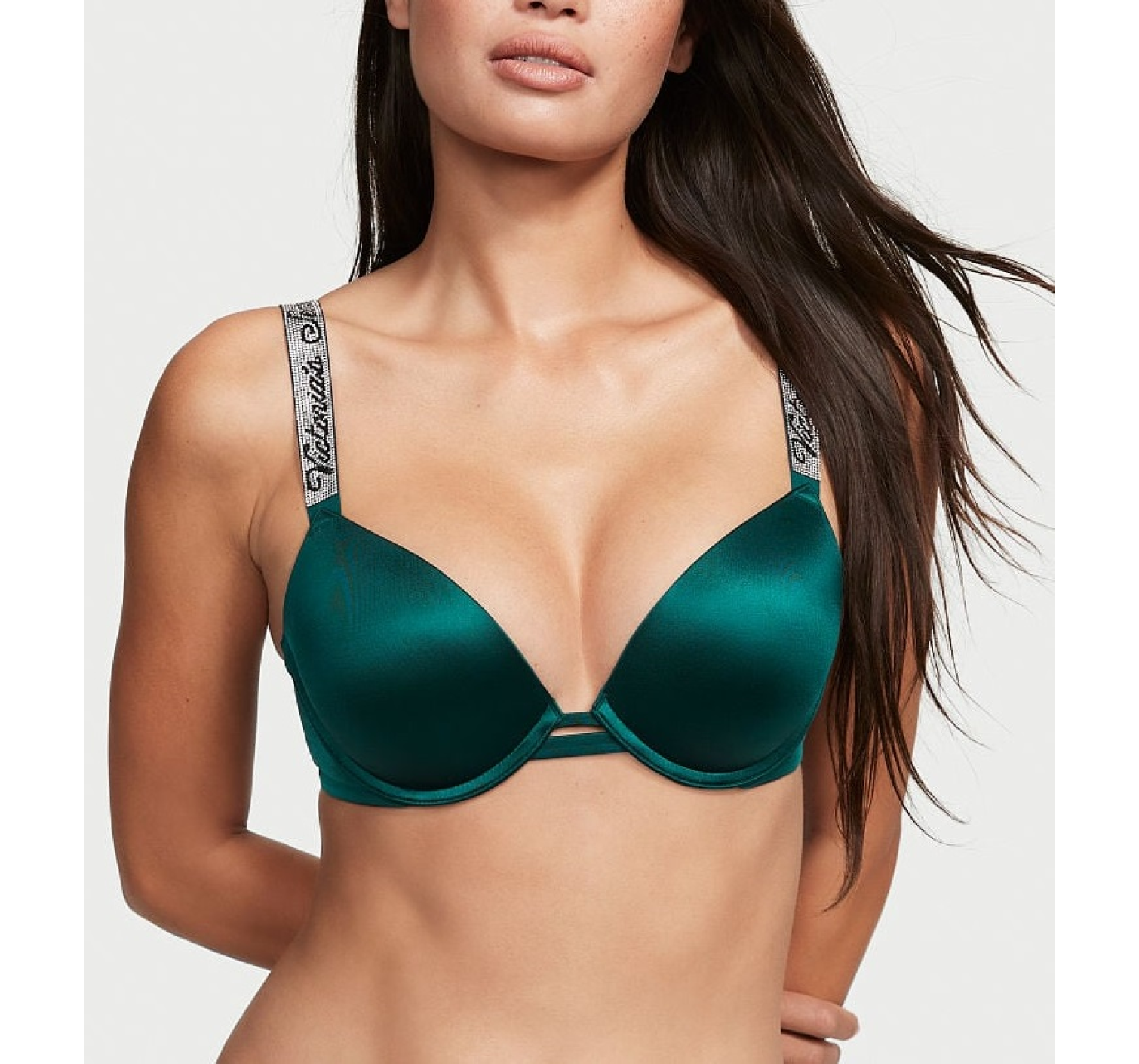 Комплект Shine Strap Push-Up Bra Deepest Green Set
