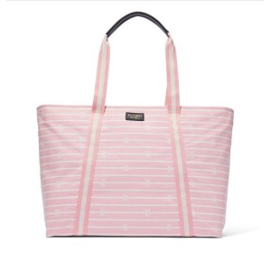 Пляжная сумка Cotton Pink Stripe Logo Beach Tote