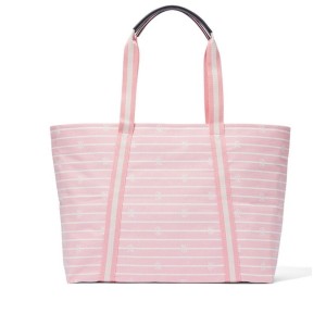 Пляжная сумка Cotton Pink Stripe Logo Beach Tote