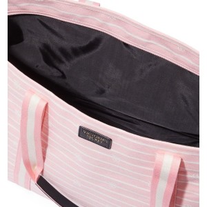 Пляжная сумка Cotton Pink Stripe Logo Beach Tote