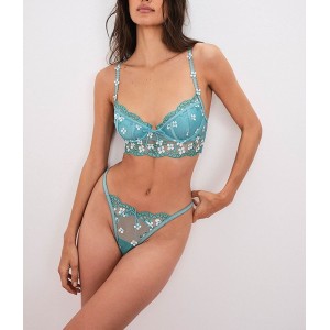  Комплект FOR LOVE & LEMONS Daisy Embroidered Bra Jade Set