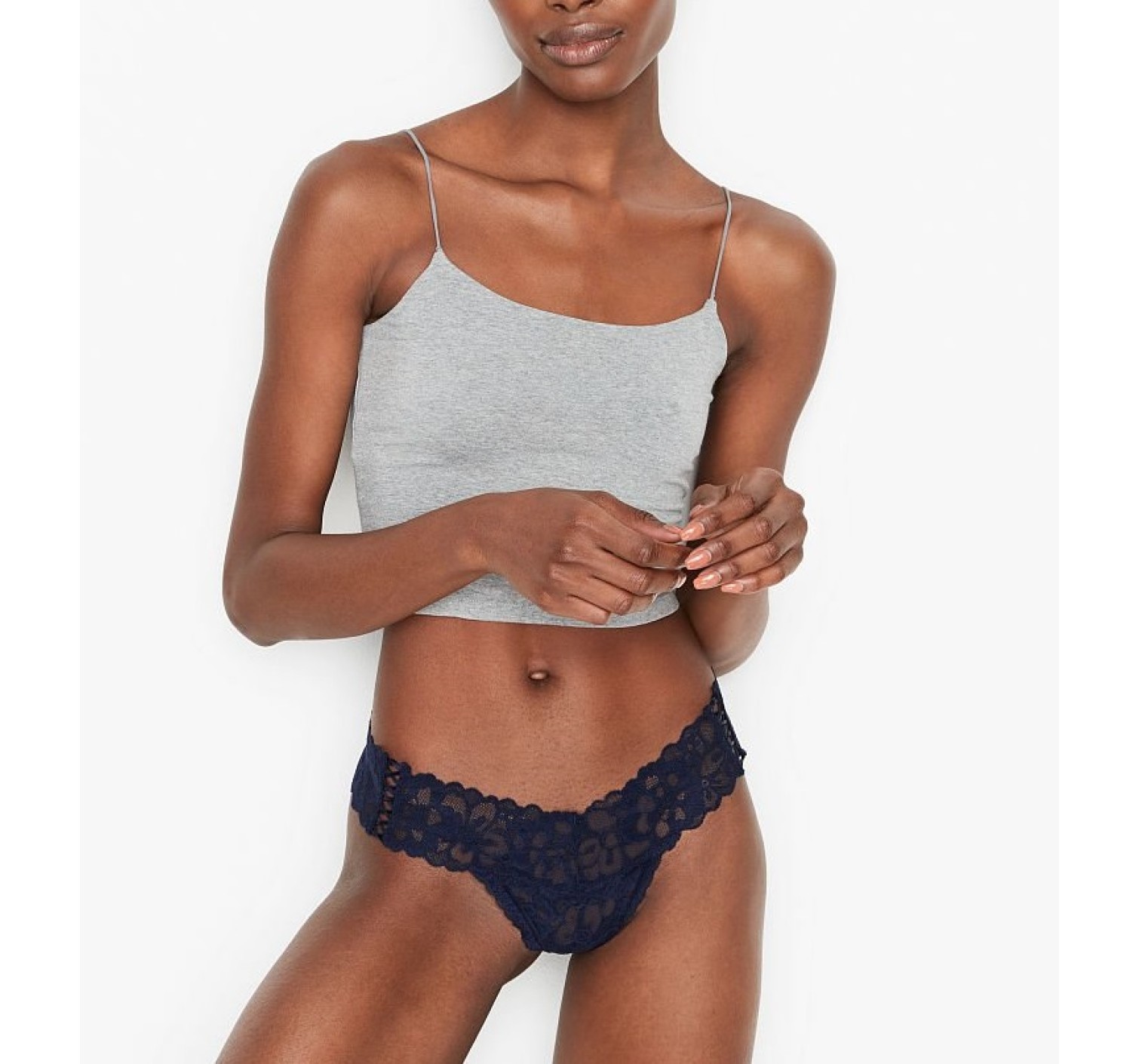 Трусики Lacie Lace-Up Noir Navy Thong Panty