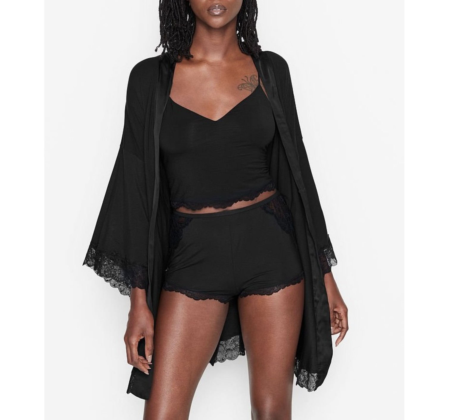 Пижама Stretch Modal Cropped Cami Set Black