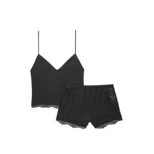 Пижама Stretch Modal Cropped Cami Set Black