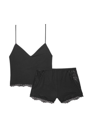 Пижама Stretch Modal Cropped Cami Set Black