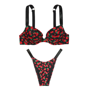 Купальник Top Shine Strap Sexy Tee Push-Up Bikini Mixed Berry