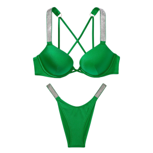 Купальник Shine Strap Bombshell Add-2-Cups Push-Up Bikini Verdant Green
