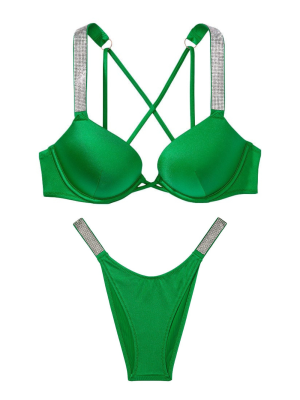 Купальник Shine Strap Bombshell Add-2-Cups Push-Up Bikini Verdant Green