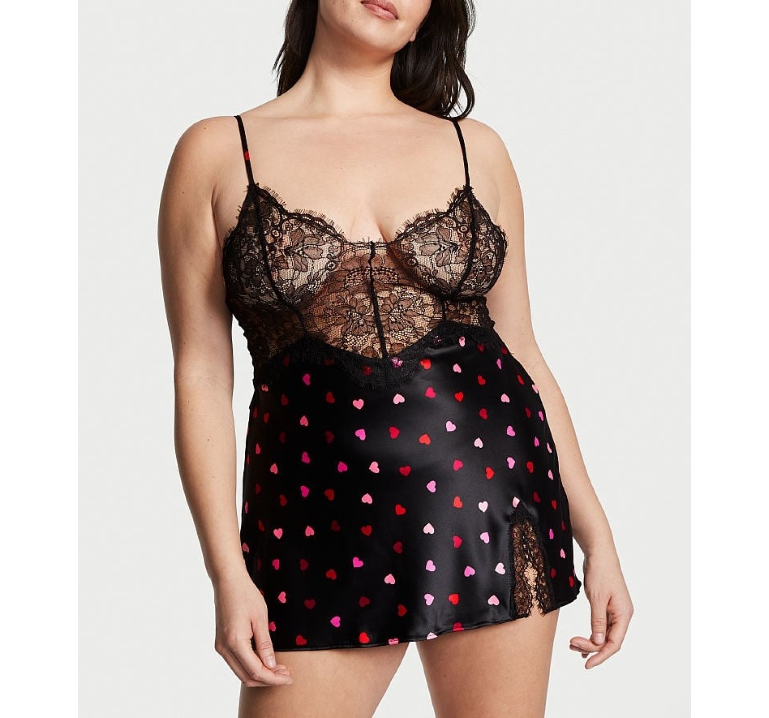 Пеньюар Very Sexy Lace Plunge Slip Multi Tossed Hearts