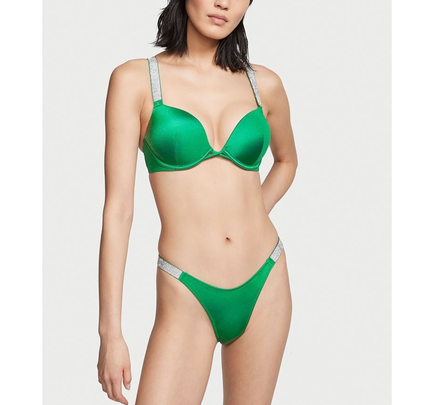 Купальник Shine Strap Bombshell Add-2-Cups Push-Up Bikini Verdant Green