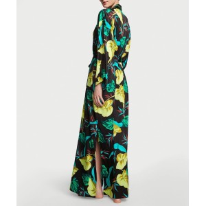 Халат Long Satin Robe Green