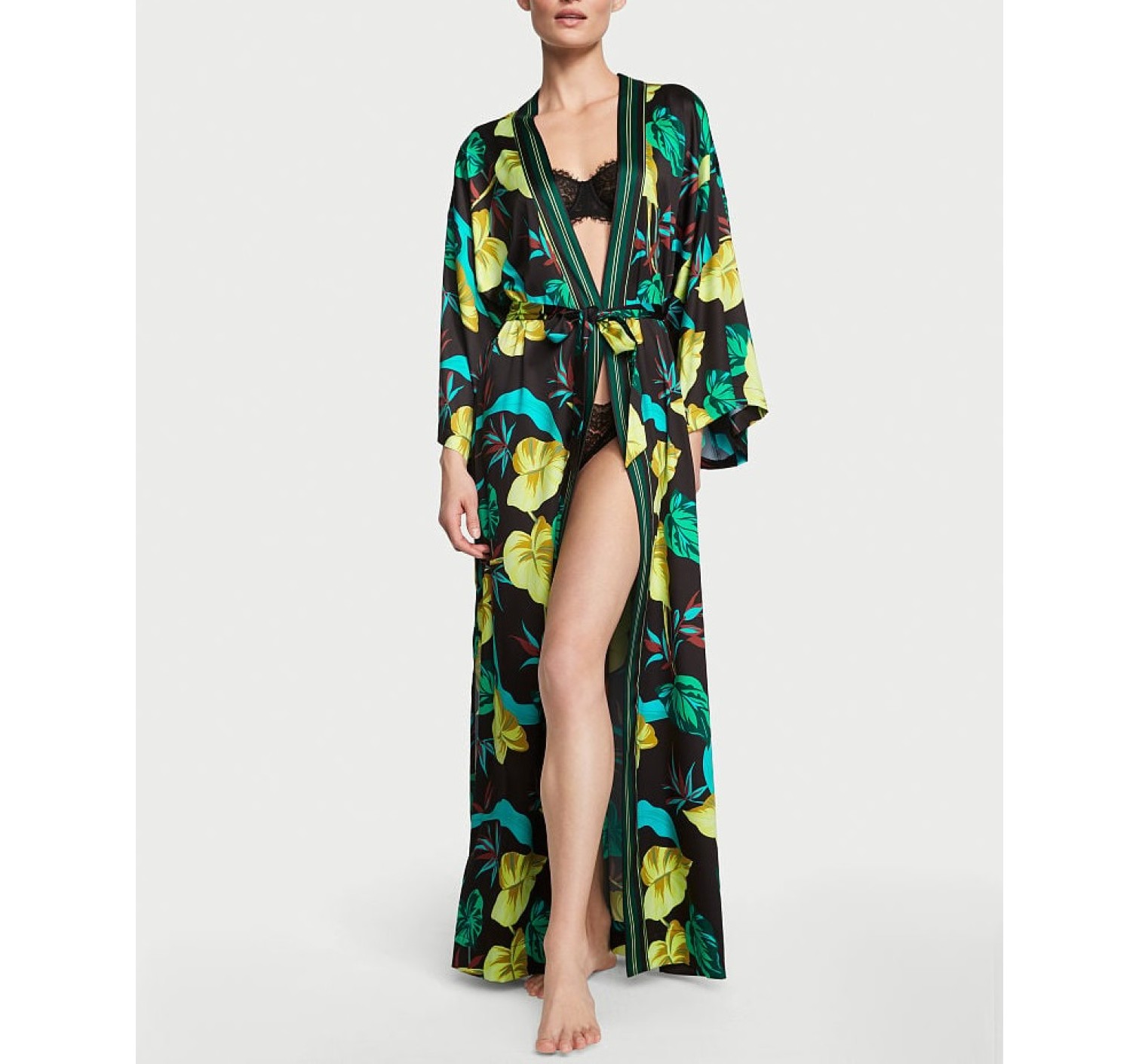Халат Long Satin Robe Green