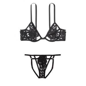 Комплект  Very Sexy Low Cut Demi Bra Set Black Lace