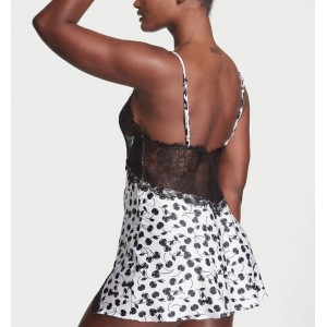 Пеньюар Very Sexy Black&White Lace Plunge Slip