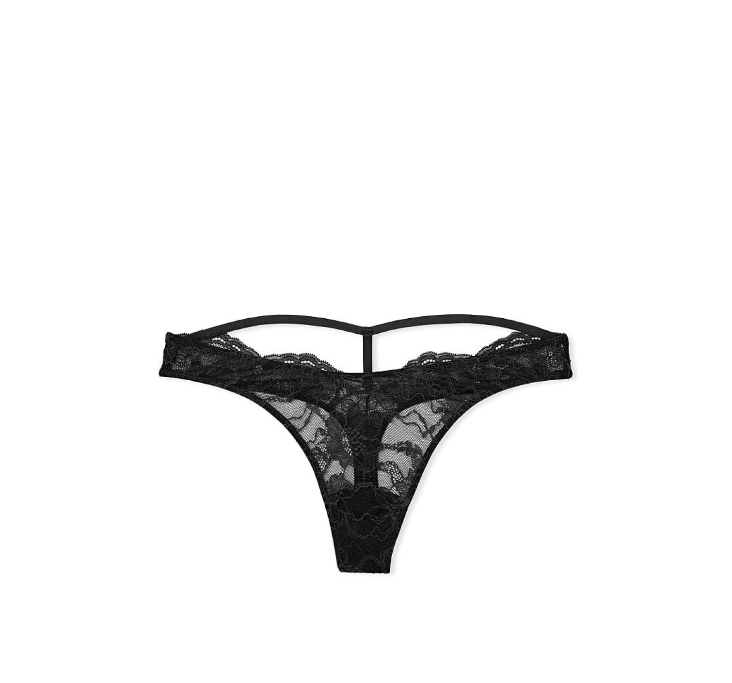 Трусики Shine Strap Cutout Back Thong Panty black